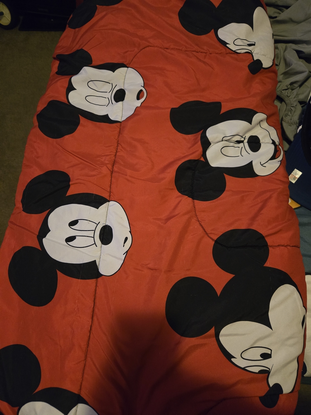 Disney Red Mickey Mouse Comforter with Black and White Character Faces